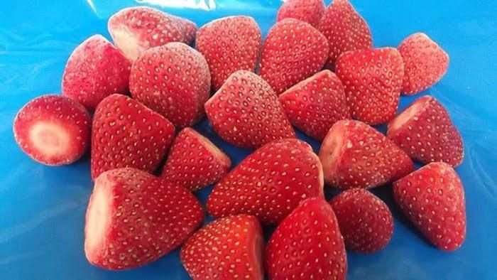 A collection of IQF frozen strawberries